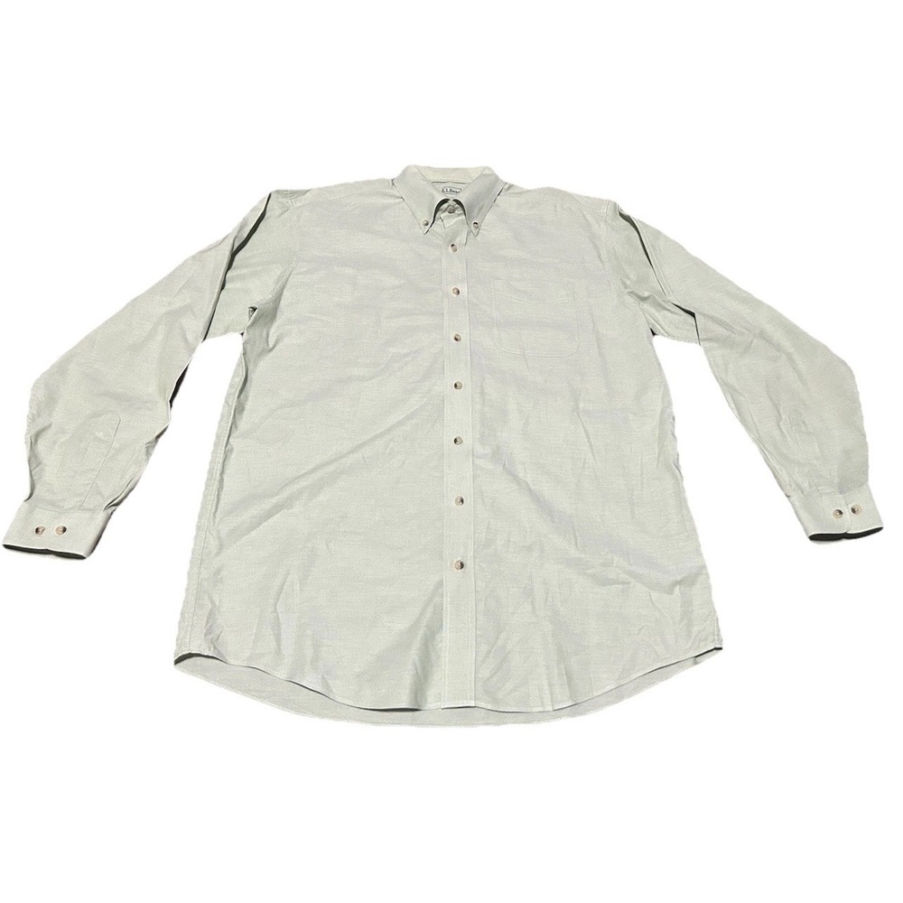 L.L Bean Men's Button Down Shirt Size Large Tall Easter Green Color!